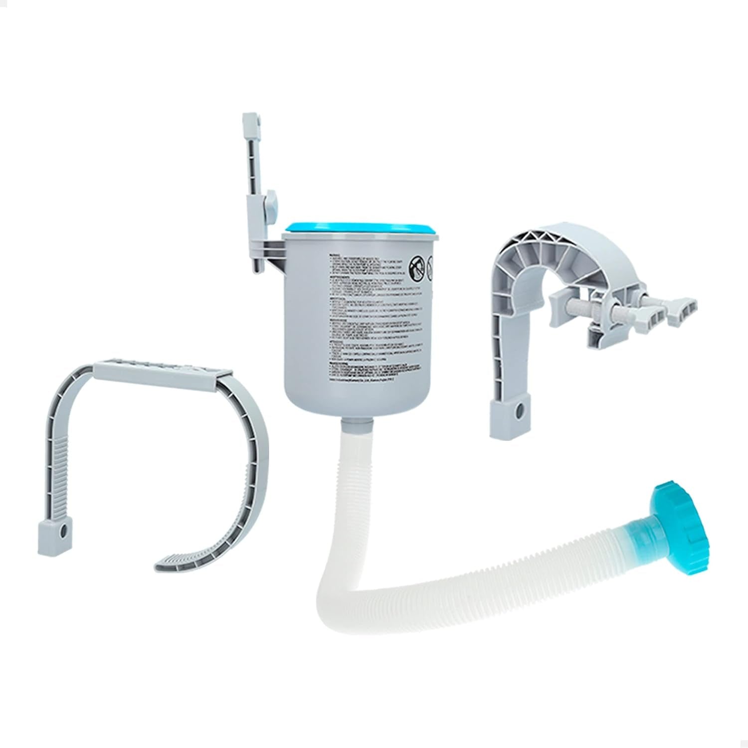Rechteckiger Pool – oberirdischer Pool – 300 x 200 x 75 cm, blau und Oberflächenskimmer – Deluxe-Wandskimmer – hängender Skimmer, grau