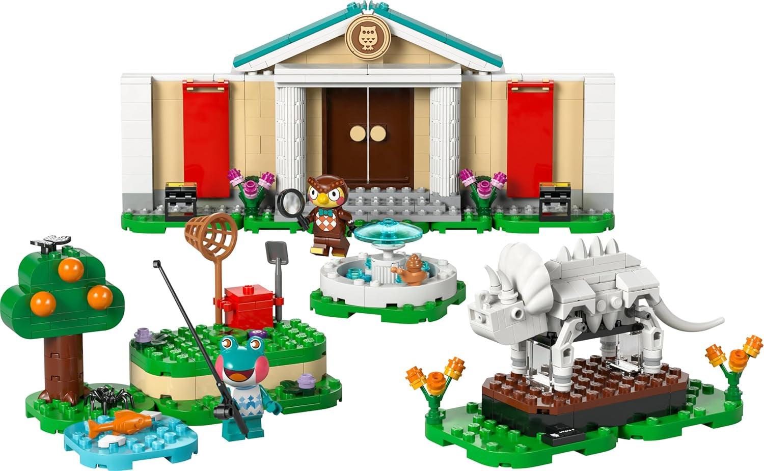 LEGO Animal Crossing – Eugens Museumssammlung – Interaktives Spielset mit Eugen & Liliane Minifiguren, Dinosaurierfossilien & Zubehör – Gamer Geschenk für Mädchen & Jungen ab 7 Jahren – 77056