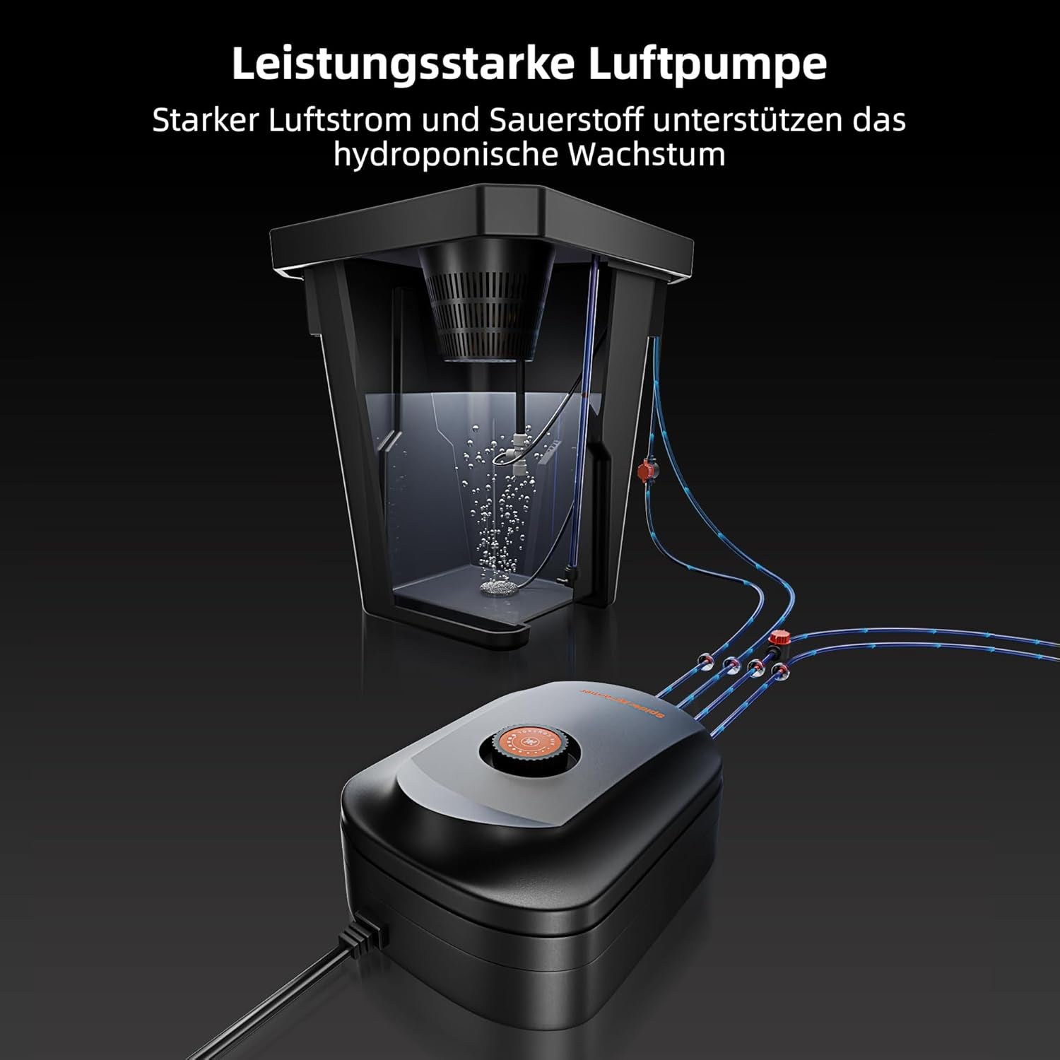 Spider Farmer DWC Hydrokultur-Anbausystem, 27 l/7 Gallonen, Tiefwasseranbau, neues dreieckiges Deckeldesign, zirkulierendes Tropf-Gartensystem mit Topf-Tropf-Set, 8-W-Luftpumpe, 2 Eimer
