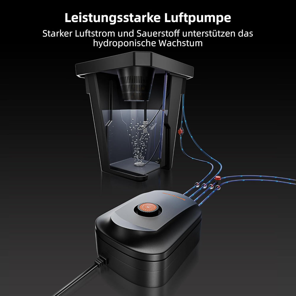 Spider Farmer DWC Hydrokultur-Anbausystem, 27 l/7 Gallonen, Tiefwasseranbau, neues dreieckiges Deckeldesign, zirkulierendes Tropf-Gartensystem mit Topf-Tropf-Set, 8-W-Luftpumpe, 2 Eimer