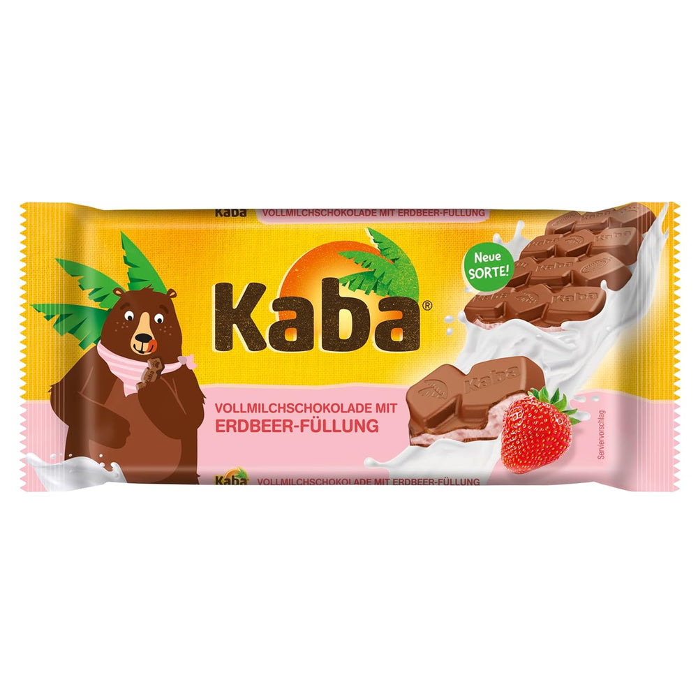 Kaba Vollmilch- und Milchcremeschokolade, gefüllte Tafelschokolade, 90g-Tafel, zartschmelzende Schokolade mit leichter Milchcreme und Kaba-Originalgeschmack