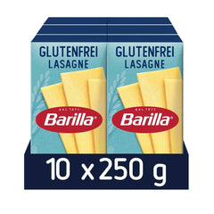 Glutenfreie Lasagne von Barilla Pasta, hergestellt aus köstlichem Mais und Reis, perfekt für Menschen mit Zöliakie oder Glutenunverträglichkeit, 10er-Packung (10 x 250 g)