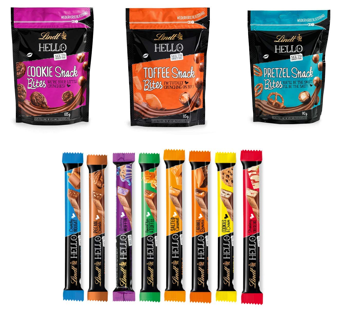 Lindt Schokoladen-Pralinen-Geschenkset | 477g | 5 Schachteln Lindt Pralinen in den Varianten: Exquisit, Mini Praliné, LINDOR Geschenk, Kleines Dankeschön, Von Herzen | Pralinengeschenk | Schokoladengeschenk