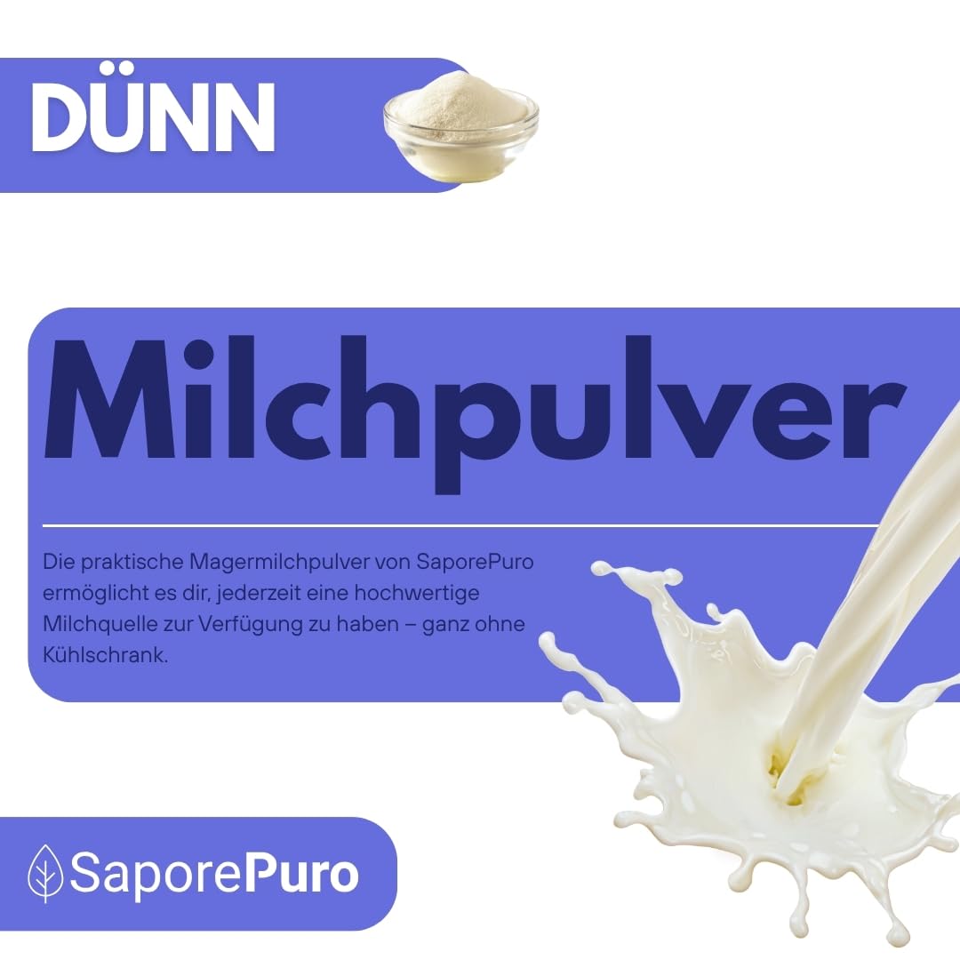 SaporePuro Magermilch 1 kg – Glutenfrei mit hoher Löslichkeit