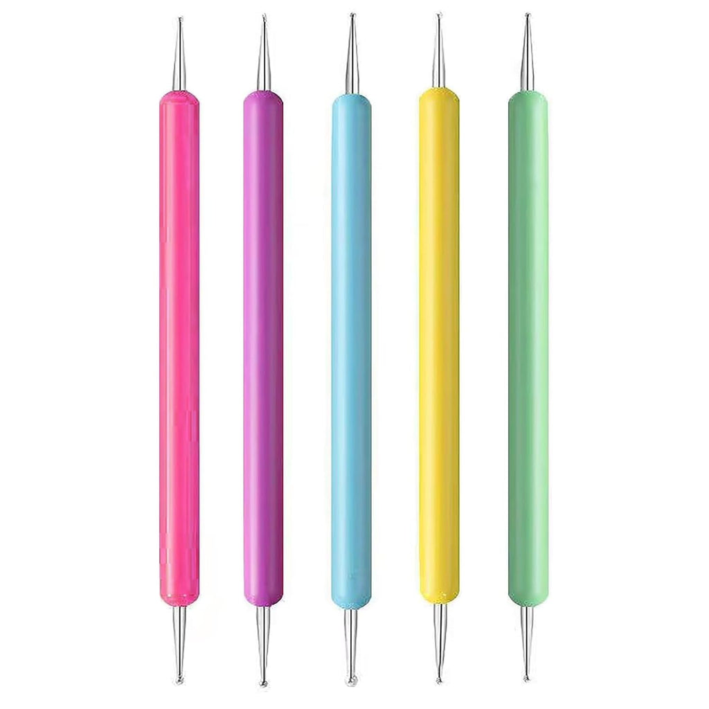 5 Stück Dotting Pen Set, Nagelpunkt-Stift, Dotting Pen Punktierung Stift Marbleizing Werkzeug Nagellack Maniküre Dot Nail Art Set, Marmorier-Werkzeug-Set, Punkte, Nagelkunst, Nagel Nail Werkzeug Set
