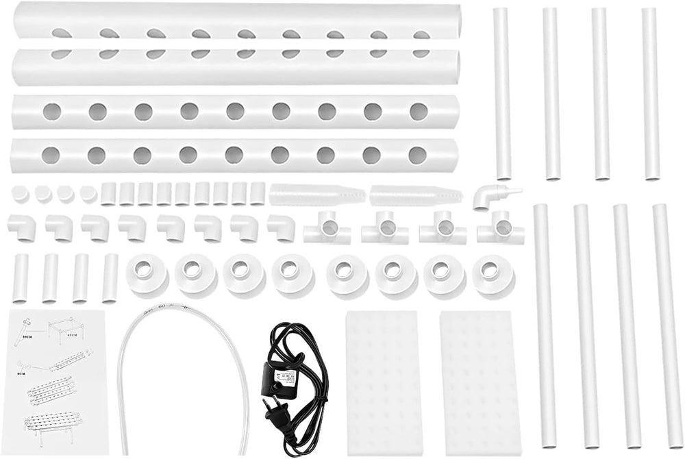 Hidroponică, verticală, 1 strat, 36 de poziții, turn hidroponic, 3,5 x 4,5 cm, coș pentru hidroponică, grădină, verticală, cutie de creștere, set complet, experiment hidroponic