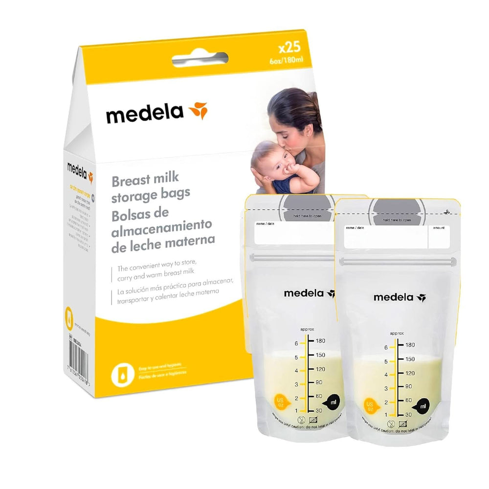 Medela Muttermilch-Aufbewahrungsbeutel 25 Stück, ca. 200 ml, weiß (spanische Version) Lebensmittel- und Stillzubehör Bebe Naty Shop