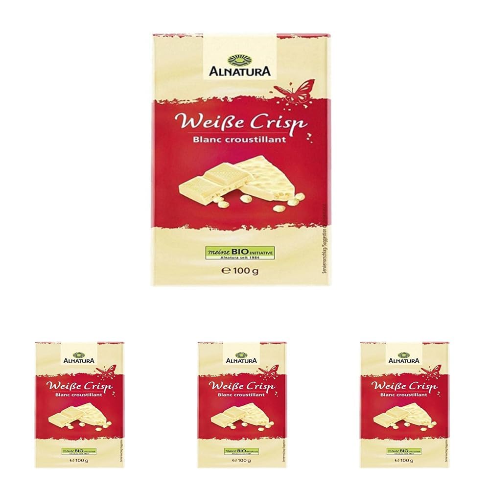 Alnatu Crispy White Chocolate – Weiße Schokolade mit knusprigen Reisbällchen ohne Zusatz von Lecithin