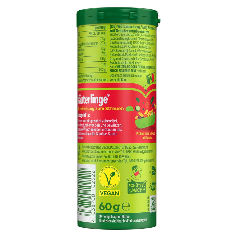 Knorr Kräuterlinge Italienische Kräuterwürzmischung zum Streuen für Pasta, Gemüse oder einen Salat 60 g