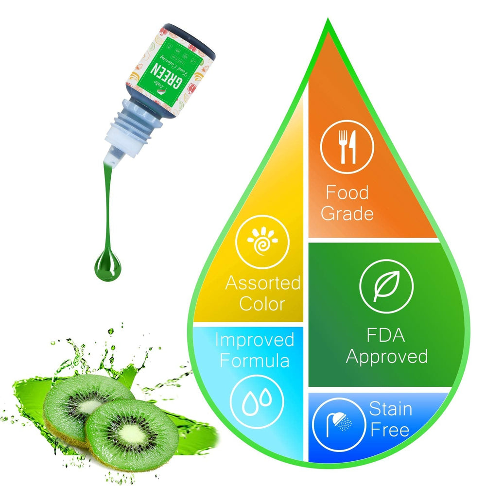 Colorant alimentar 16 culori - Coloranți alimentari lichizi pentru copt torturi, fursecuri, macaroane, fondant - Colorant alimentar vibrant pentru decorare și aerografare, gătit, săpunuri DIY - 6ml fiecare