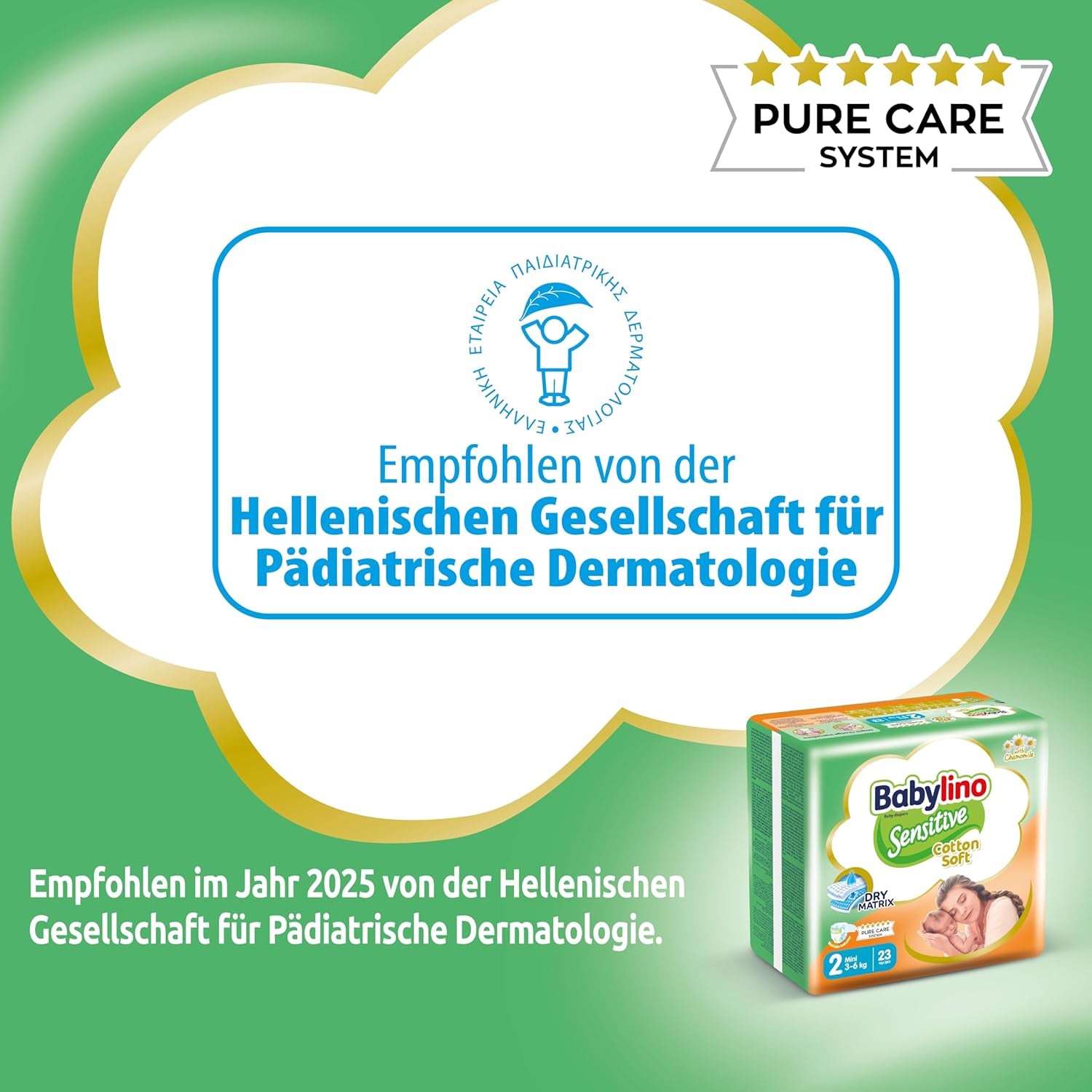 Windeln für empfindliche Babys, Größe 2, Mini (3-6 kg), 192 Windeln