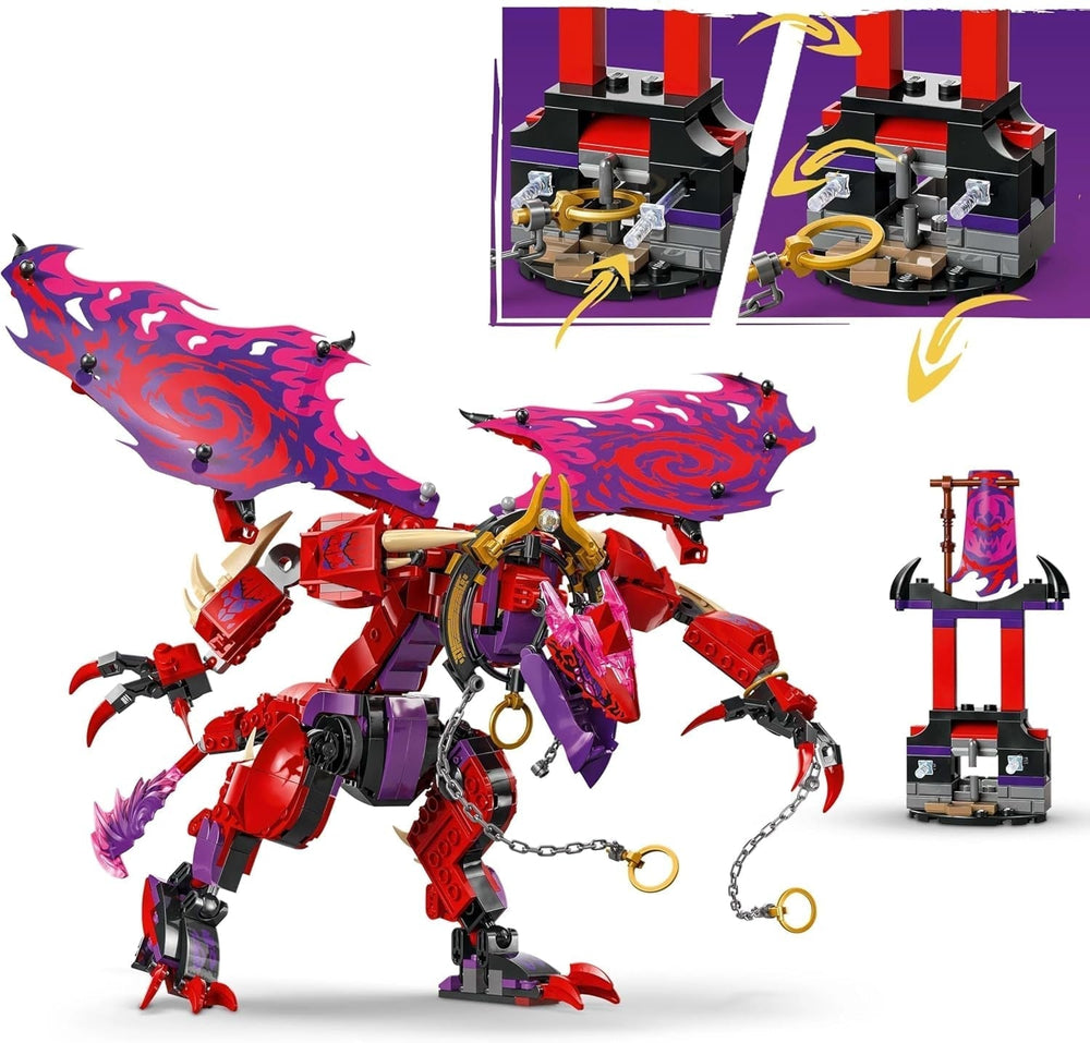 LEGO NINJAGO Chaos Dragon Thundertooth – Spielzeug mit 6 Ninja-Minifiguren – Rollenspiel-Bauset für Jungen und Mädchen ab 8 Jahren – Geschenke für Fans der TV-Serie „Rise of the Dragons“ 71832 Bausets Beuche den LEGO-Store