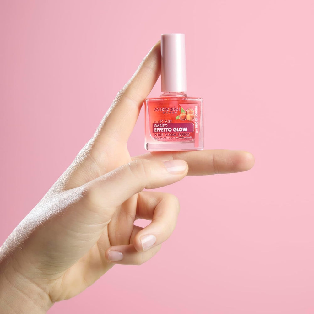 Nagellack von Milano für brüchige Nägel, brüchiger, glänzender Effekt, hellt die Nägel auf und verschönert sie, mit Jojobaöl, verstärkt die natürliche Nagelfarbe, 8,5 ml