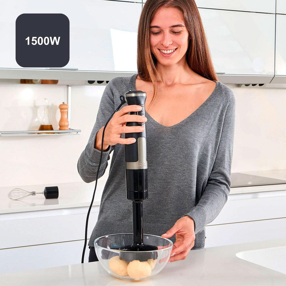 BLACK+DECKER Standmixer | BXHBA1500E | 1500 Watt | 20 Geschwindigkeiten | Turbo | Edelstahl | Spritzschutz | Inklusive Pürieraufsatz, Schneebesen, Zerkleinerer und Messbecher Kitchen Naty Shop