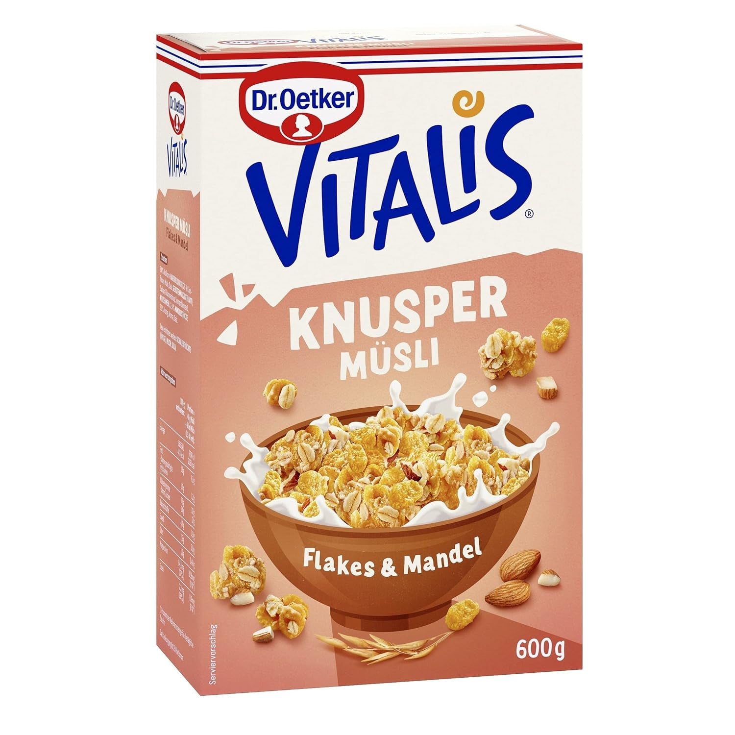 Dr. Oetker Vitalis Crunchy Flakes: Knuspermüsli mit Cornflakes und Mandelstückchen, 5er Pack (5 x 600g)