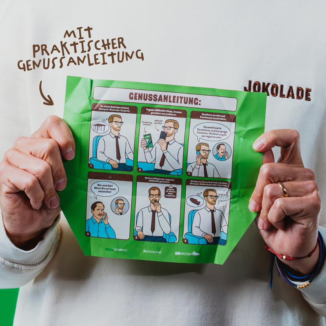 JOKOLADE 12 Riegel x 140g Sparpaket | Mit karamellisierten Erdnüssen und knusprigen Cerealien | Vegan und kakaofrei