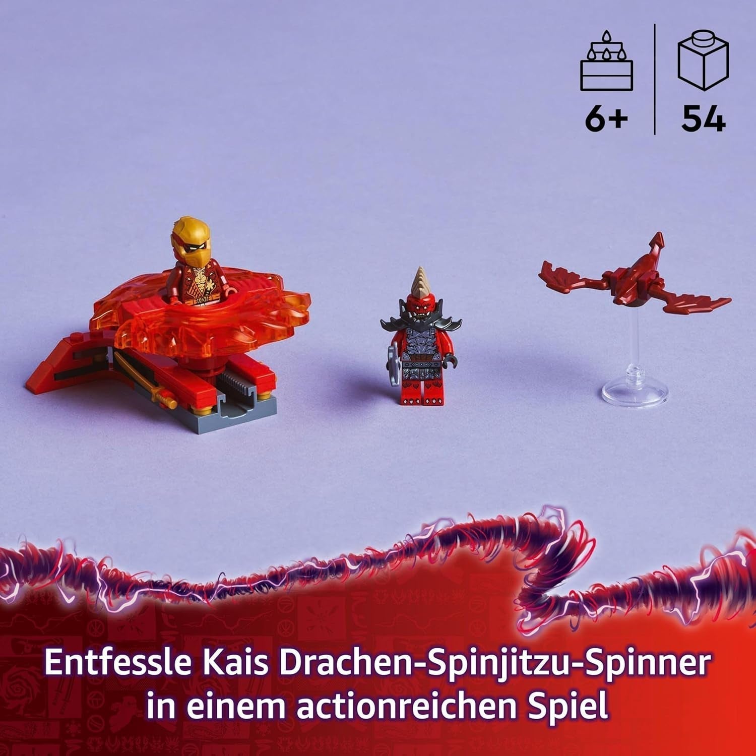LEGO NINJAGO Kais Drache Spinjitzu-Spinner – Action-Ninja-Spielzeug mit 2 Minifiguren – kleines Spielset für Kinder – Geschenkidee für Jungen und Mädchen ab 6 Jahren 71823 Bausets Besuchen Sie den LEGO-Store