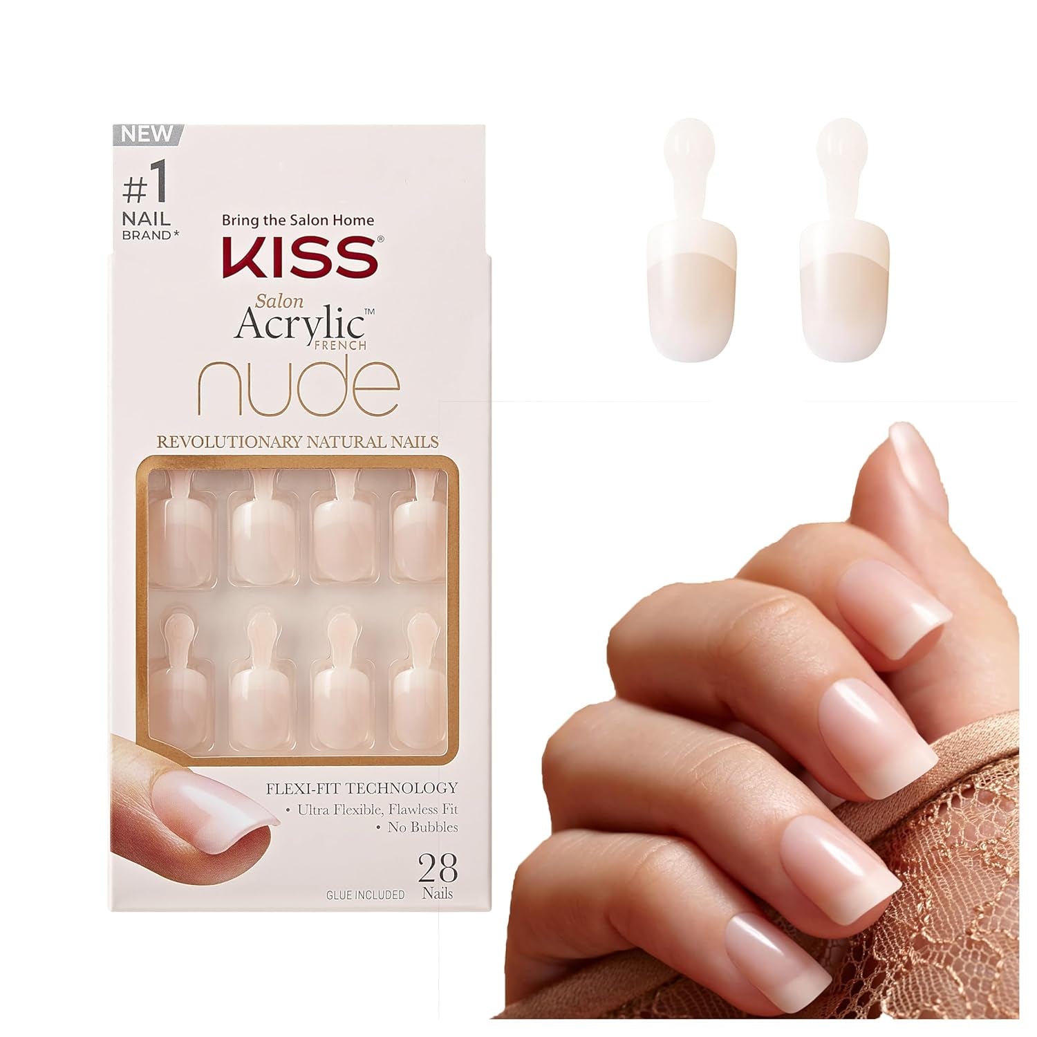Kiss Nude Nails Unghii Uimitoare (Pachet de 2)