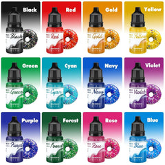 Colorant alimentar liposolubil pentru ciocolată - 12 culori coloranți alimentari pe bază de ulei pentru fondant, decorarea torturilor, copt - colorant alimentar lichid pentru unt de cacao, cremă de unt, prăjituri - 10 ml fiecare