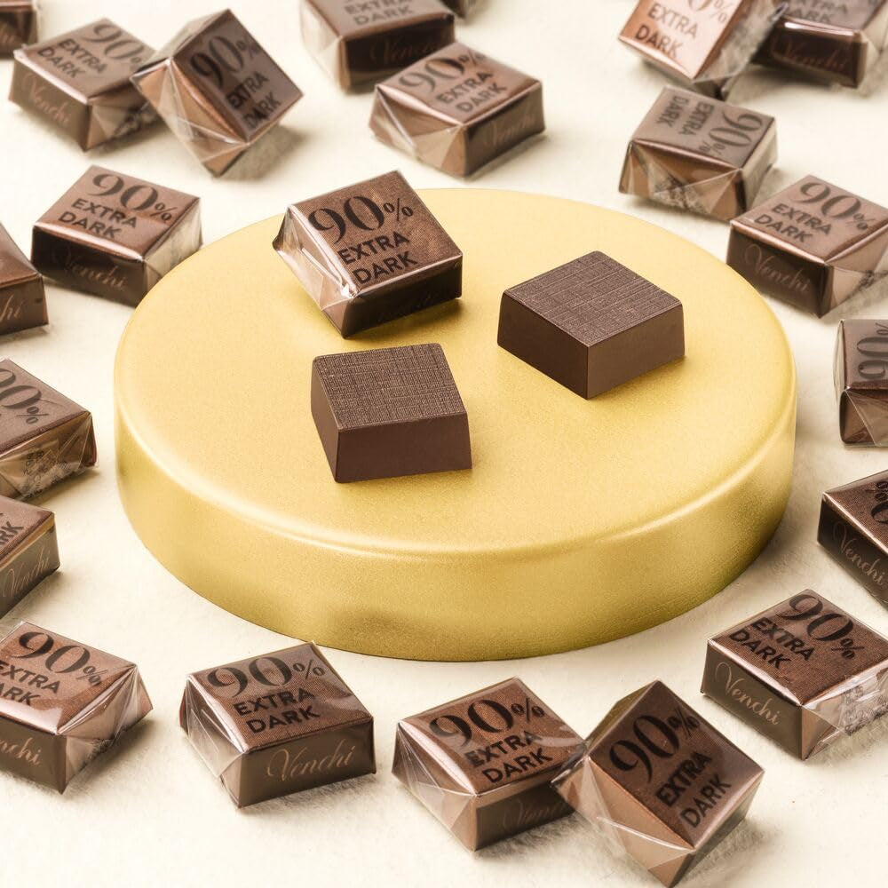 Venchi – Extra Bitterwürfel 90 %, 1 kg – Schokolade mit Kaffee – Glutenfrei – Vegan