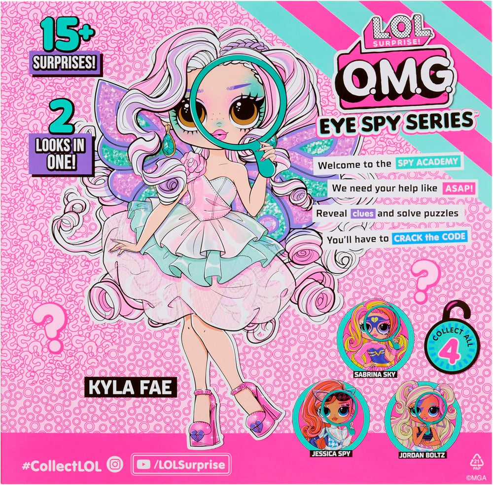 LOL Surprise! Seria OMG Eye Spy - Zână – Include 1 păpușă cu ținută și accesorii, rezolvare de puzzle-uri și descoperire surpriză, 4 păpuși de colecție