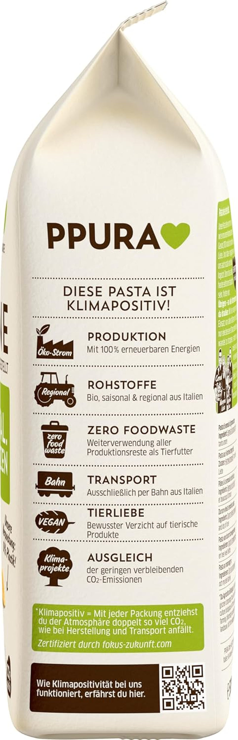 PPURA Bio-Hartweizen-Penne-Nudeln 500 g, 100 % natürliche Röhrennudeln, hergestellt in Italien – italienische Nudeln ohne Zusatzstoffe, Farb- oder Konservierungsstoffe