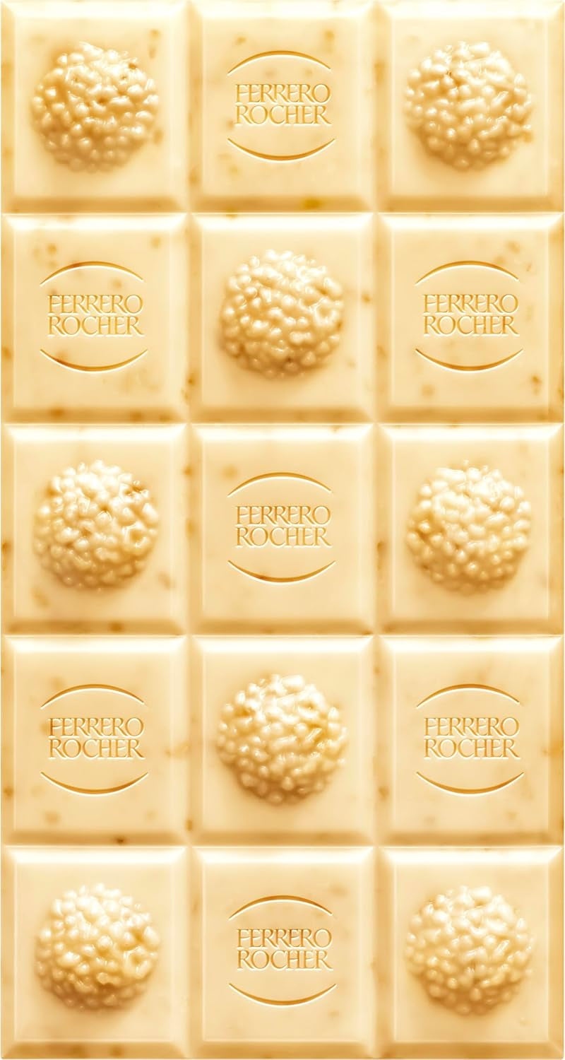 Ferrero Rocher Riegel – Weiße Schokolade mit Haselnuss – Valentinstagsgeschenk für Sie und Ihn – 1 Schokoriegel x 90 g