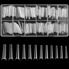 240 bucăți unghii artificiale, vârfuri unghii false extra lungi, acoperire completă, vârfuri unghii balerină (transparente)