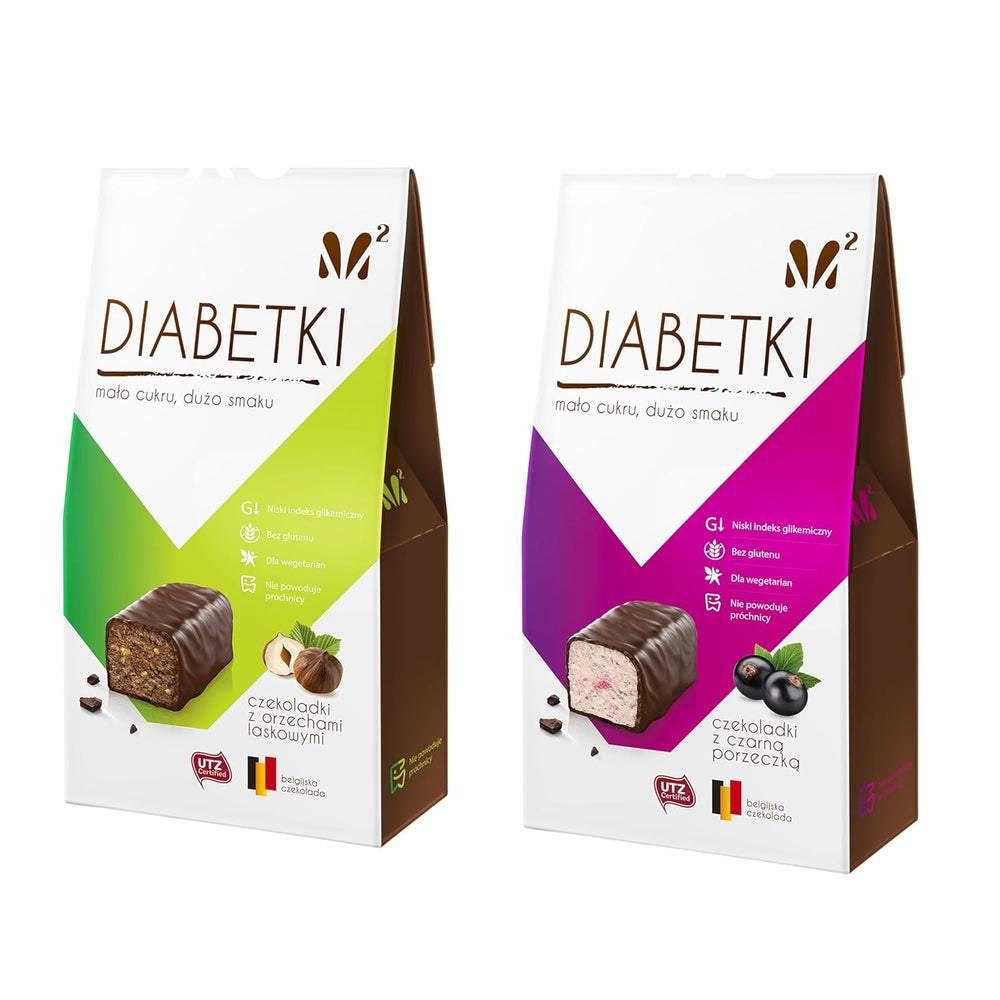DIABETKI Haselnusspralinen, zuckerfreie Schokolade, köstliche Süßigkeiten für bewusste und Diabetiker, glutenfreie und vegetarische Snacks 100g