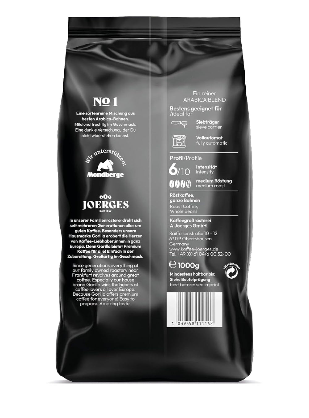 Joerges prăjire_închisă, Espresso Cremă Nr. 1, 1 kg