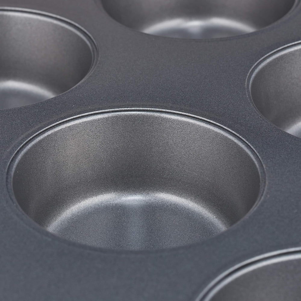 Relaxdays Muffinform, 2Er Set, 12Er Muffinbleche, Antihaftbeschichte, Carbonstahl, Muffins & Cupcakes, Ø 6,5 cm, Weizen, 10030825 Formen und Bleche zum Backen Naty Shop