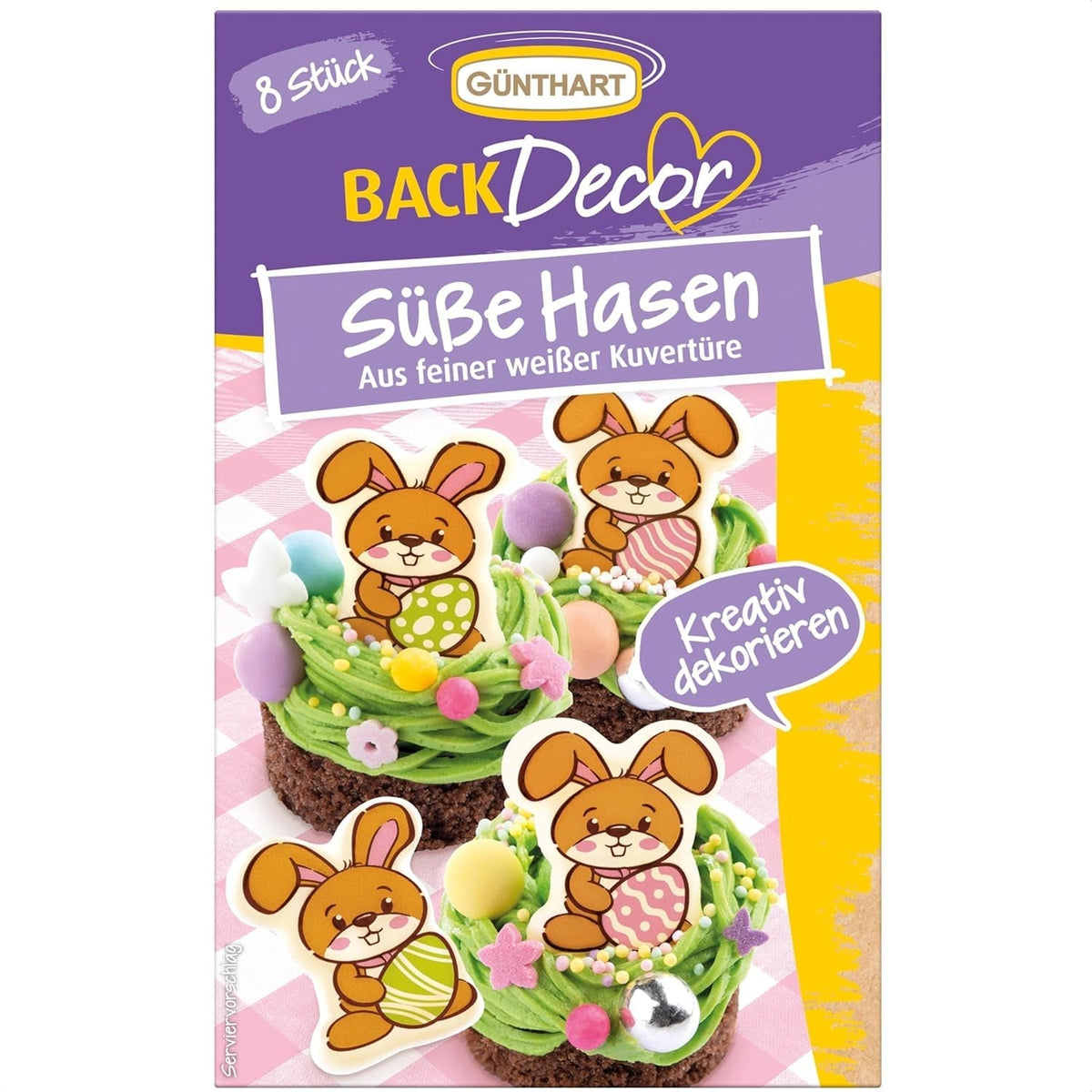 Günthart Backdecor Süße Hasen aus feiner weißer Schokolade Pralinen Naty Shop Standardtitel