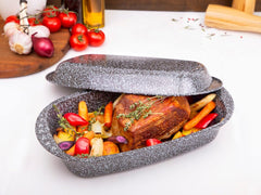 C|H|G Brotback- Und Bratenform Mit Deckel „Granito“, Skandia Xtreme Plus: 4-Fach Antihaftbeschichtung in Granitoptik, 37 X 20 X 7 Cm, Made in Germany Formen und Bleche zum Backen Naty Shop