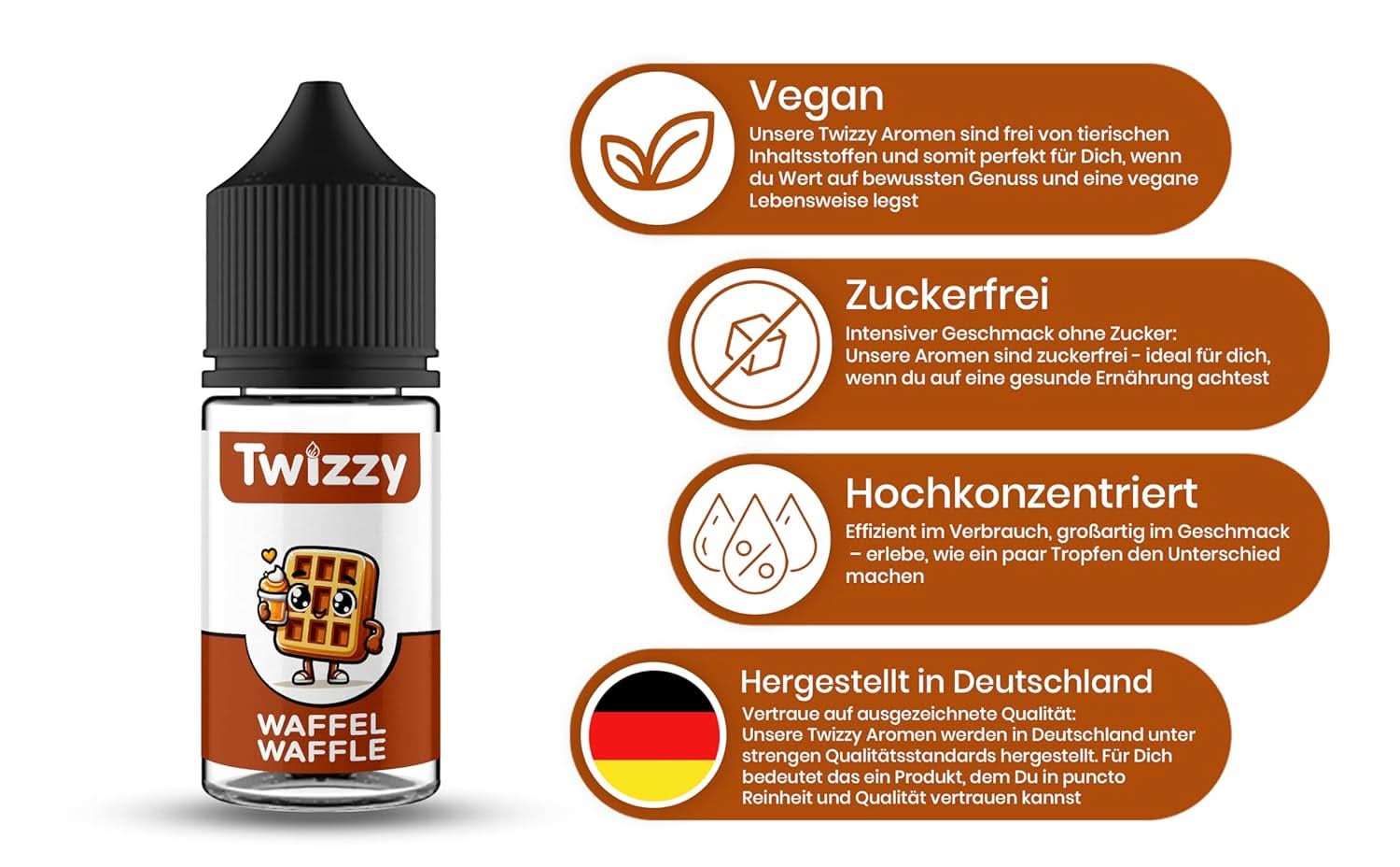 Twizzy Waffel-Lebensmittelaroma – 30 ml – Intensives Aroma – Ideal zum Backen Arome Naty Shop