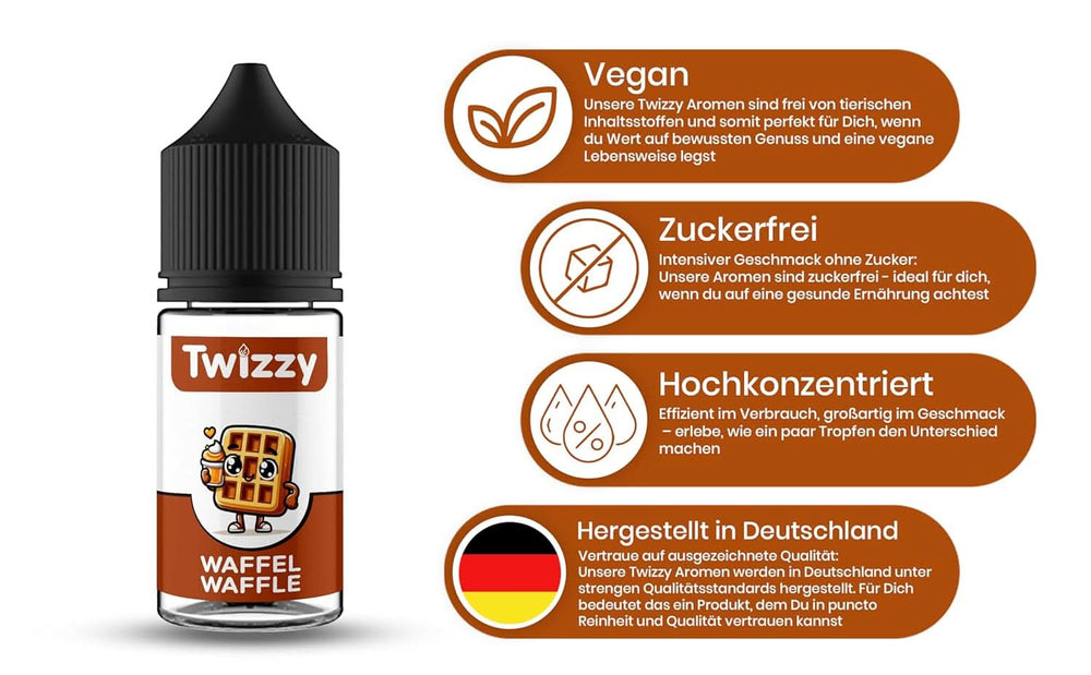 Twizzy Waffel-Lebensmittelaroma – 30 ml – Intensives Aroma – Ideal zum Backen Arome Naty Shop