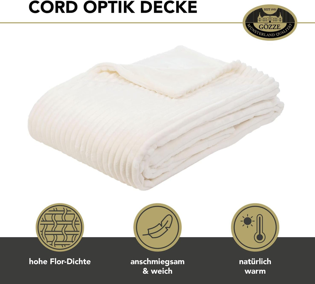 Covor de living Gözze în aspect de catifea, 150 X 200 cm, lână albă, 40067-00-150200 Paturi si Cuverturi Besuche den GÃ¶zze-Store