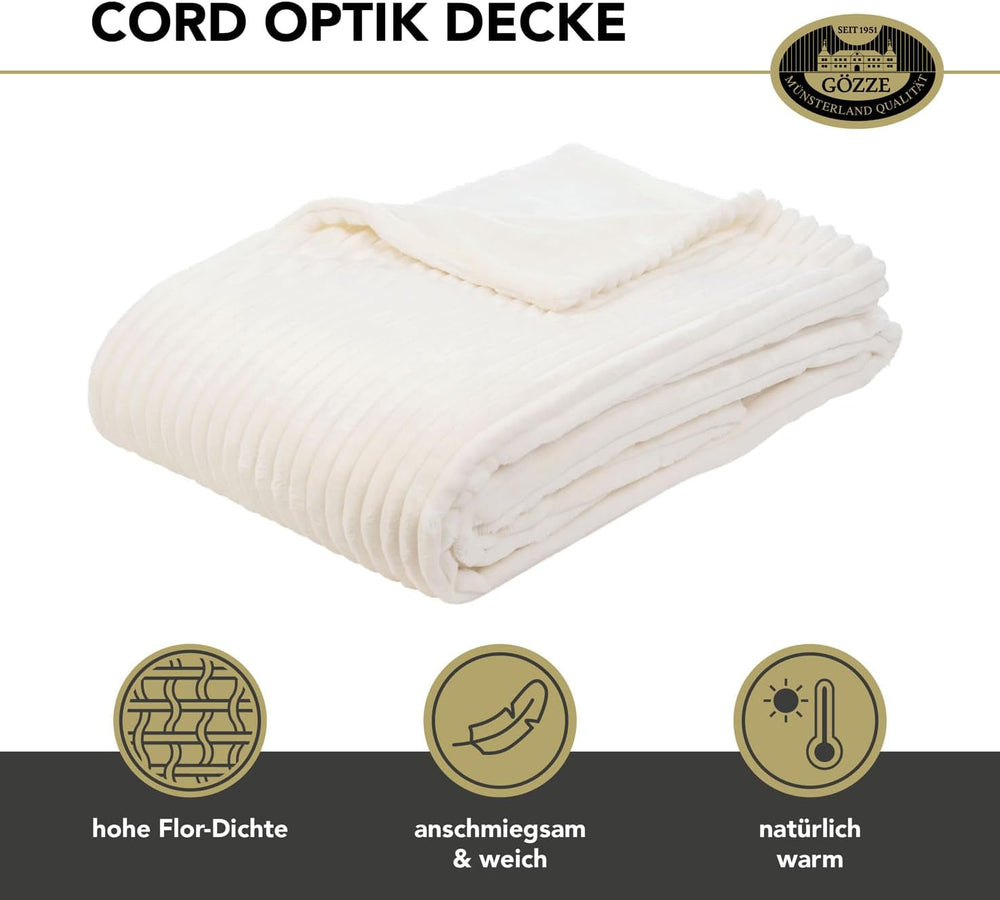 Gözze Wohnzimmerteppich in Samtoptik, 150 x 200 cm, weiße Wolle, 40067-00-150200 Betten und Decken Besuche den Gözze-Store