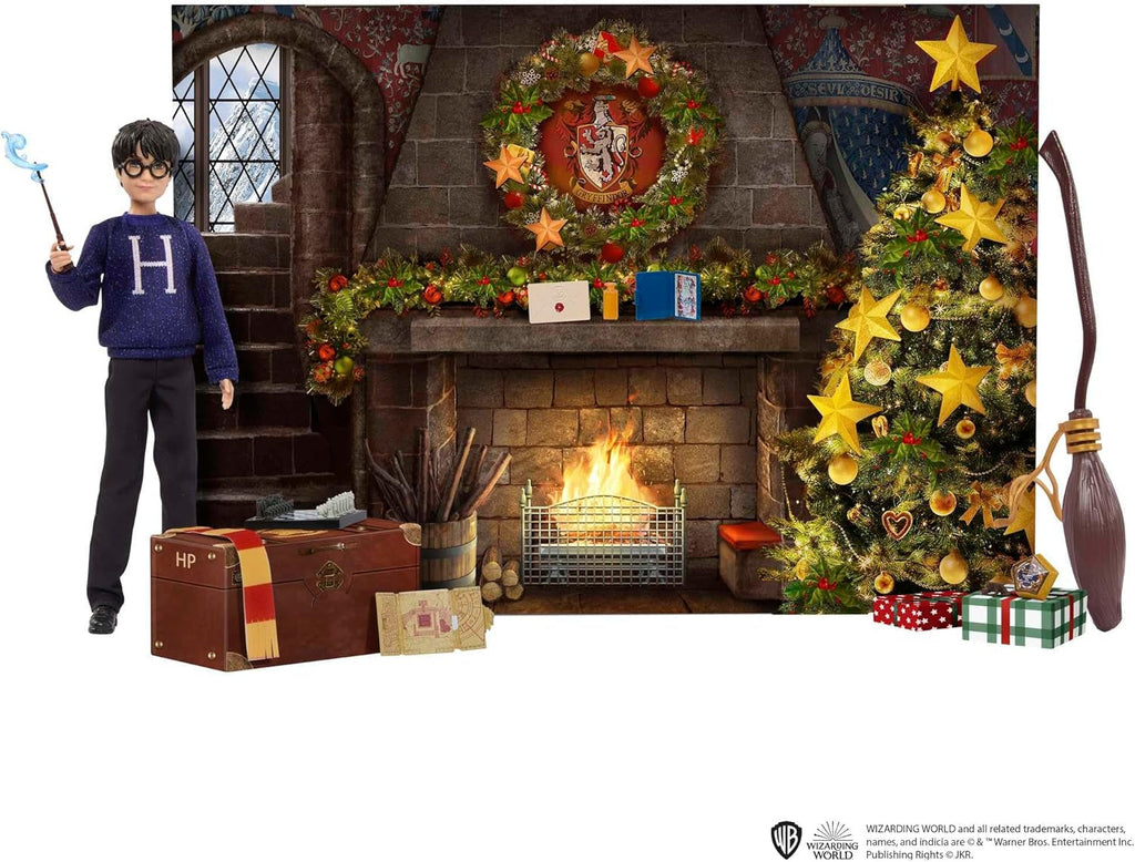 HARRY POTTER Calendarul de Advent Gryffindor - 24 de povești, surprize magice, Camera comună Hogwarts, chip realist, pentru fanii cu vârsta peste 6 ani, HND80 Papusi Naty Shop