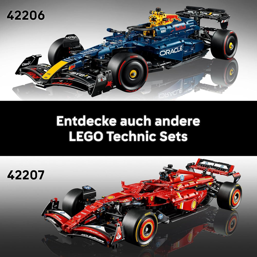 LEGO Technic Oracle Red Bull Racing RB20 F1 Rennauto Modell - Formel 1 Bauset zum Sammeln - V6-Motor, Getriebe, Lenkung & DRS im Maßstab 1:8 - Giftidee für Erwachsene & Teenager 42206