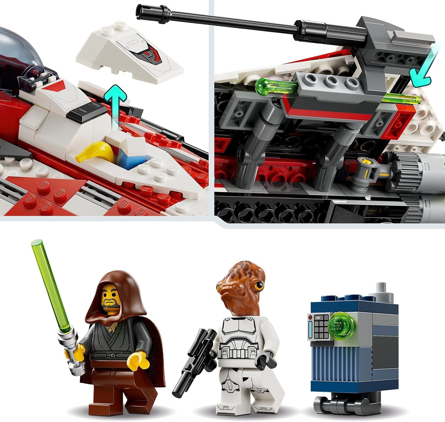 LEGO Star Wars Jedi Bob's Starfighter Bauspielzeug Raumschiff-Spielzeugsteine Beliebtes Charakter-Geburtstagsgeschenk für Jungen Mädchen und alle Fans über 8 Jahre alt 75388 Bausets Beuche den LEGO-Store
