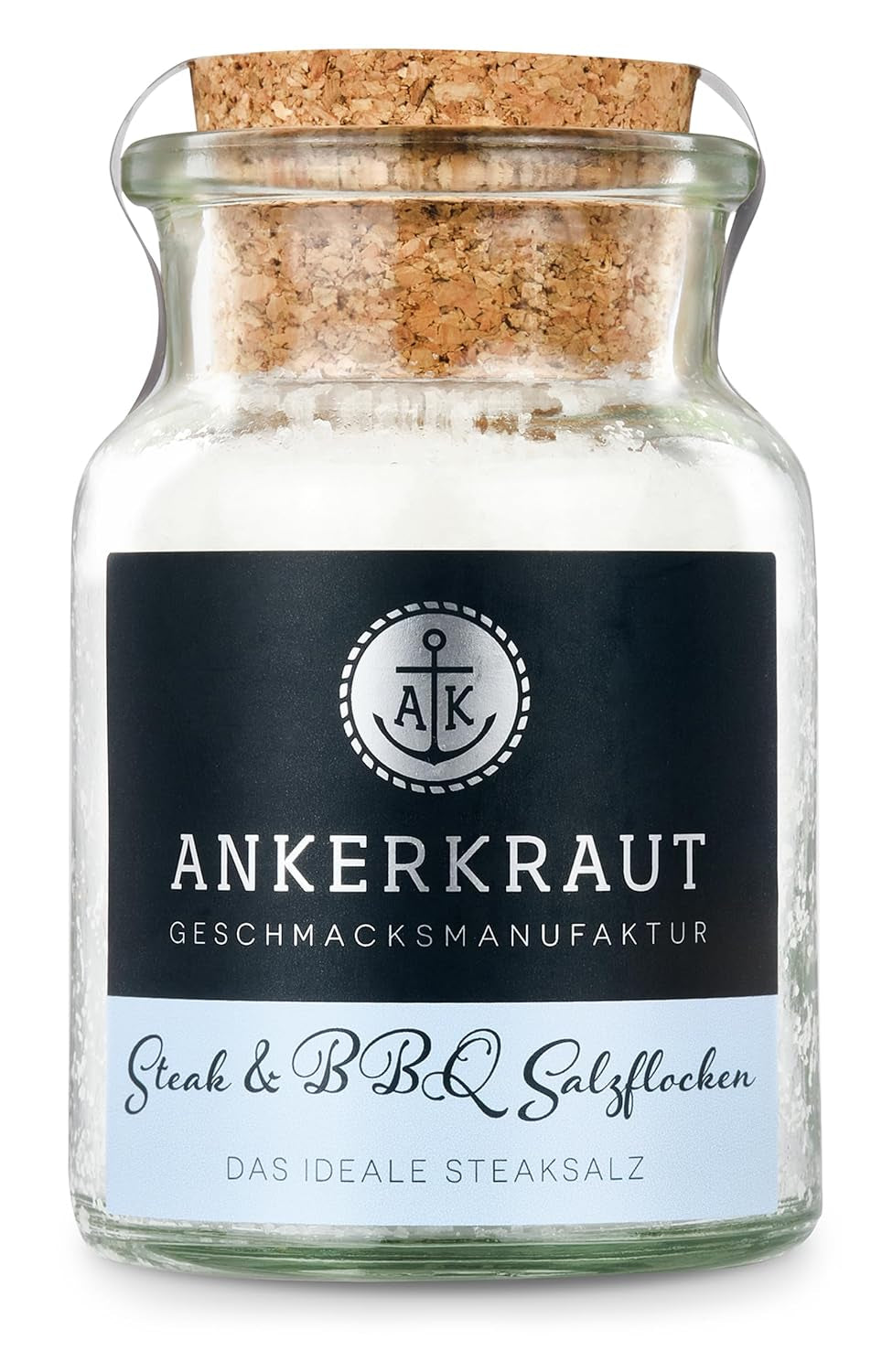 Ankerkraut Steak & BBQ Salzflocken, zum Verfeinern von Steaks, Salaten oder auch Süßspeisen, 190g im Streuer