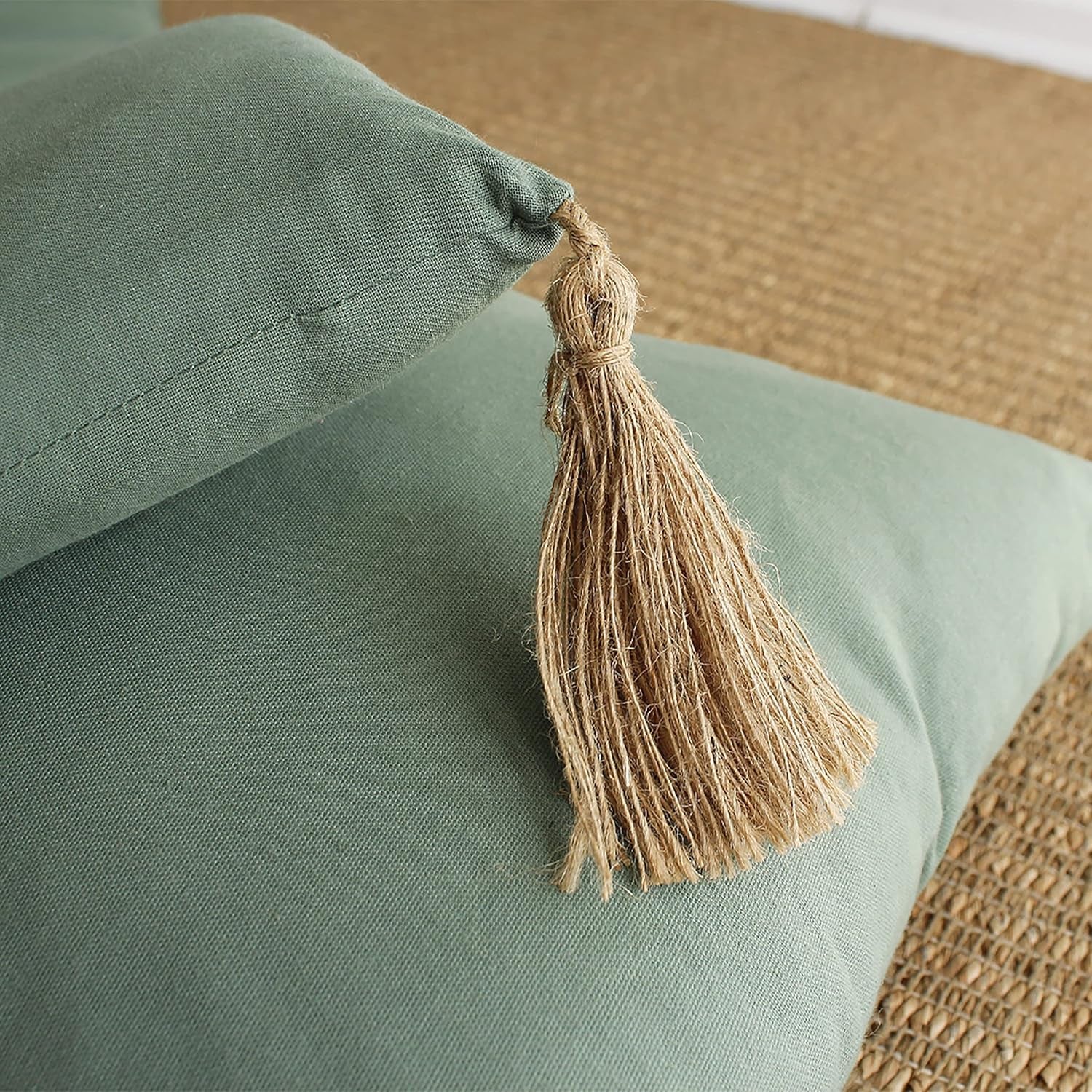 Steppdecke mit 4 Noppen, Jute, 90 x 190 cm, Ton, 2007AGCHLJT090190, 90 x 190 cm Steppdecken und Steppdecken Naty Shop