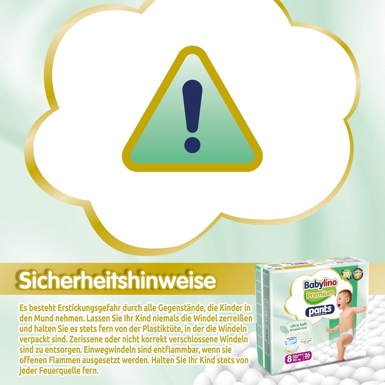 Premium-Hose Größe 8 mit Ultra-Soft-Filter, XXL (20+ kg), 26 Stück