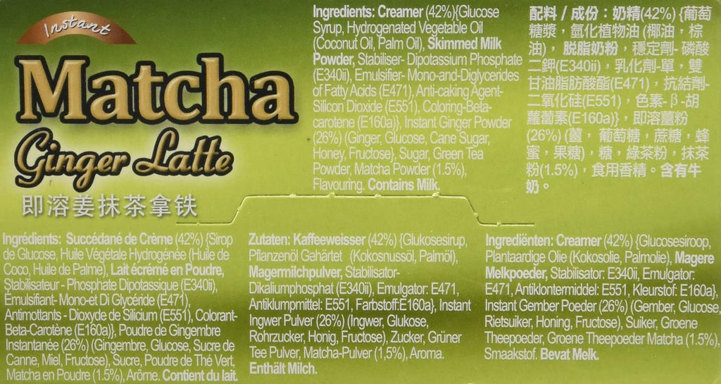 - Latte instant cu ghimbir și matcha - (10 x 25 g)