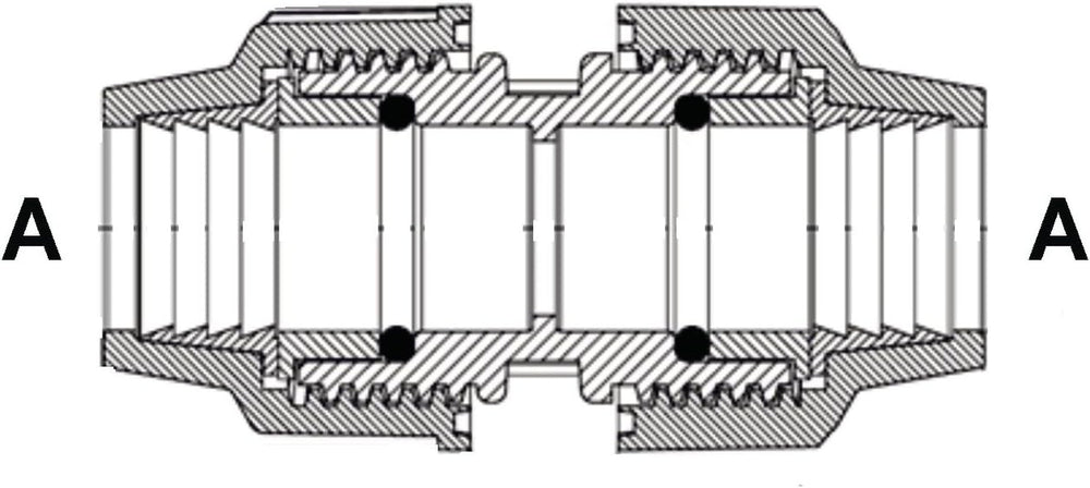 Cuplaj pentru sistem de irigații Cornat T610032, pentru țeavă PE, Ø 32 mm, polipropilenă, pentru apă rece