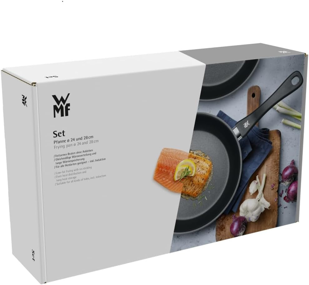 WMF Devil Pfannenset 2-Teilig, Bratpfanne 28 Cm + 24 Cm, Pfanne Induktion, Cromargan Edelstahl Beschichtet, Kunststoffgriff Naty Shop
