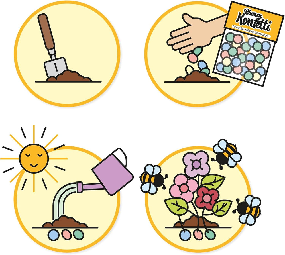 Blumen Konfetti, Wildblumen Mix, Samen Konfetti Mit Einem Mix Aus Bunten Blumen, Paradies Für Bienen Von Lutz Mauder, Saatpapier Mix, Geschenk, Dekoration (Ca. 150 Stck.)