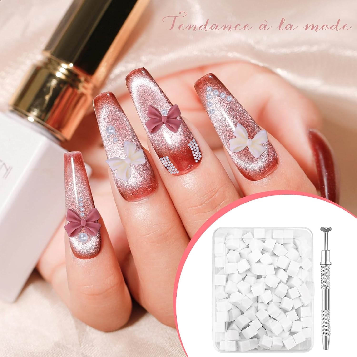 200 Stück Nail Art Schwamm Mit Metallgreifer,Nagelkunst Rendering Werkzeuge Mit Greifer,Sponge Nagel Pinsel,Nageldesign Zubehör Für Nail Art Rendering