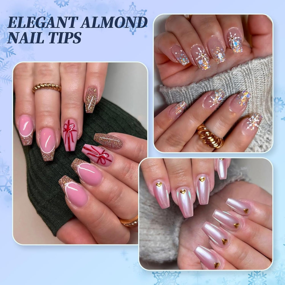 Unghii artificiale scurte, 500 bucăți gel moale acoperire completă vârfuri de unghii pentru unghii cu gel 12 mărimi vârfuri de unghii pre-lustruite pentru unghii cu gel, unghii artificiale scurte sicriu pentru extensii de unghii cu cutie