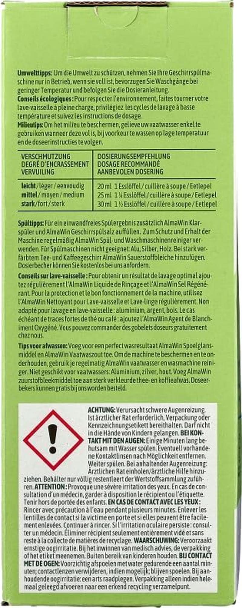 Almawin eco, praf de spălat vase 2,8kg, 112 spalari, dozabil pentru diferite cantități de vase Naty Shop